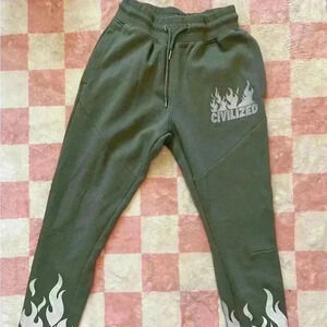 Civilized army green sweatpants